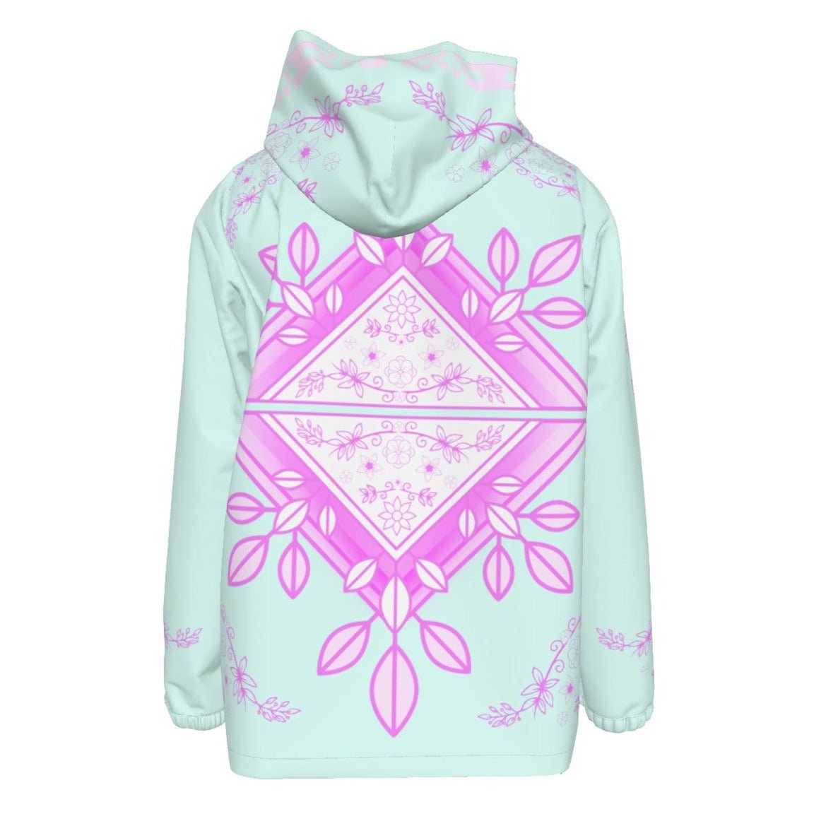 Native Floral Indigenous Hooded Zipper Windproof Jacket - Nikikw Designs