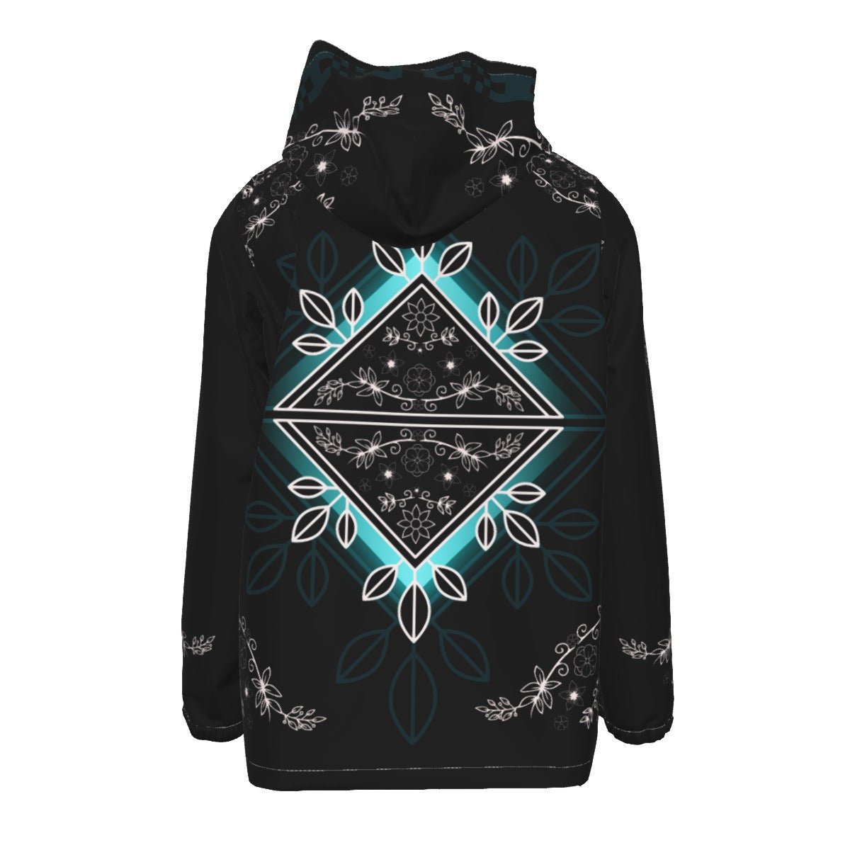 Native Floral Indigenous Hooded Zipper Windproof Jacket - Nikikw Designs