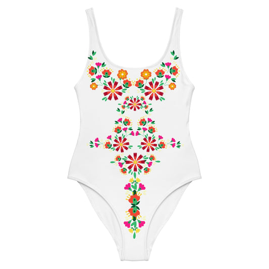 Native Floral One-Piece Swimsuit - Nikikw Designs