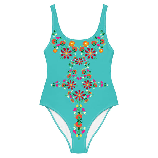 Native Floral One-Piece Swimsuit - Nikikw Designs