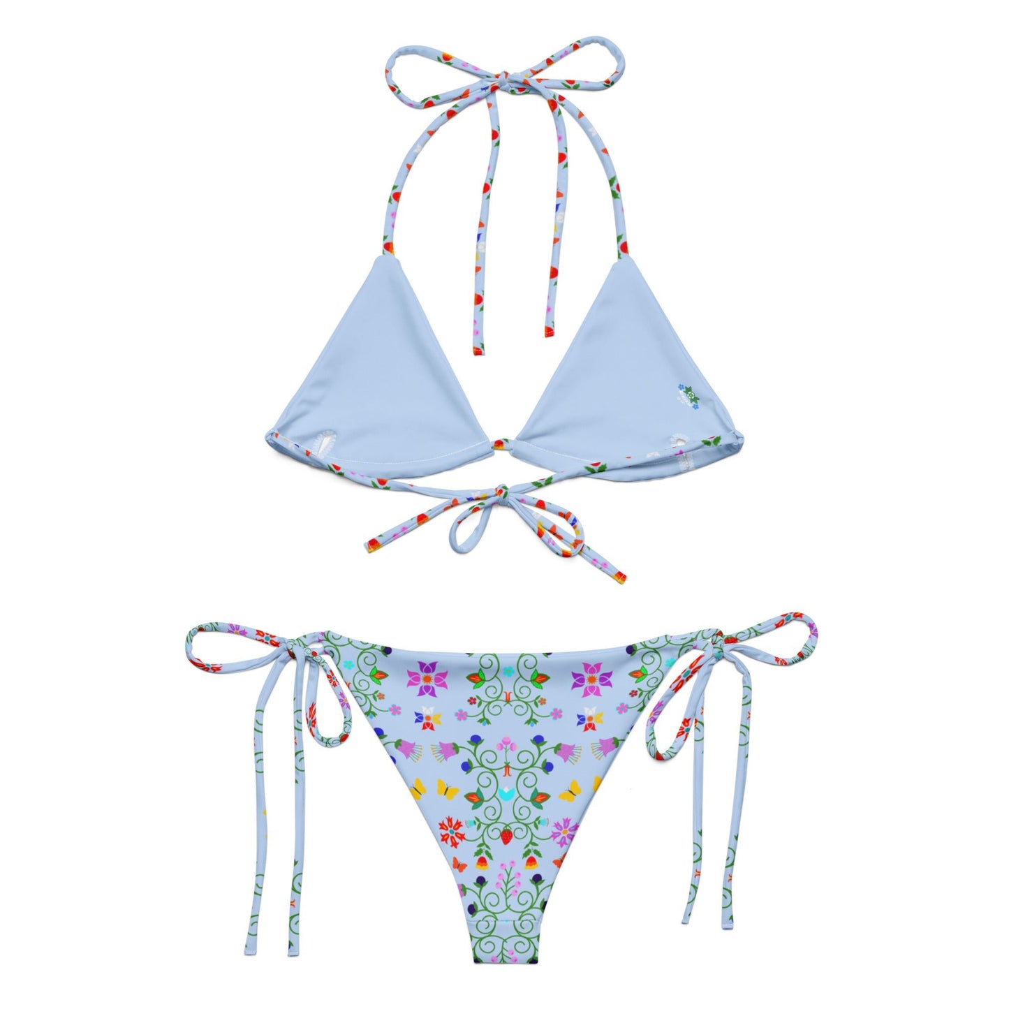 Native Floral print recycled string bikini - Nikikw Designs