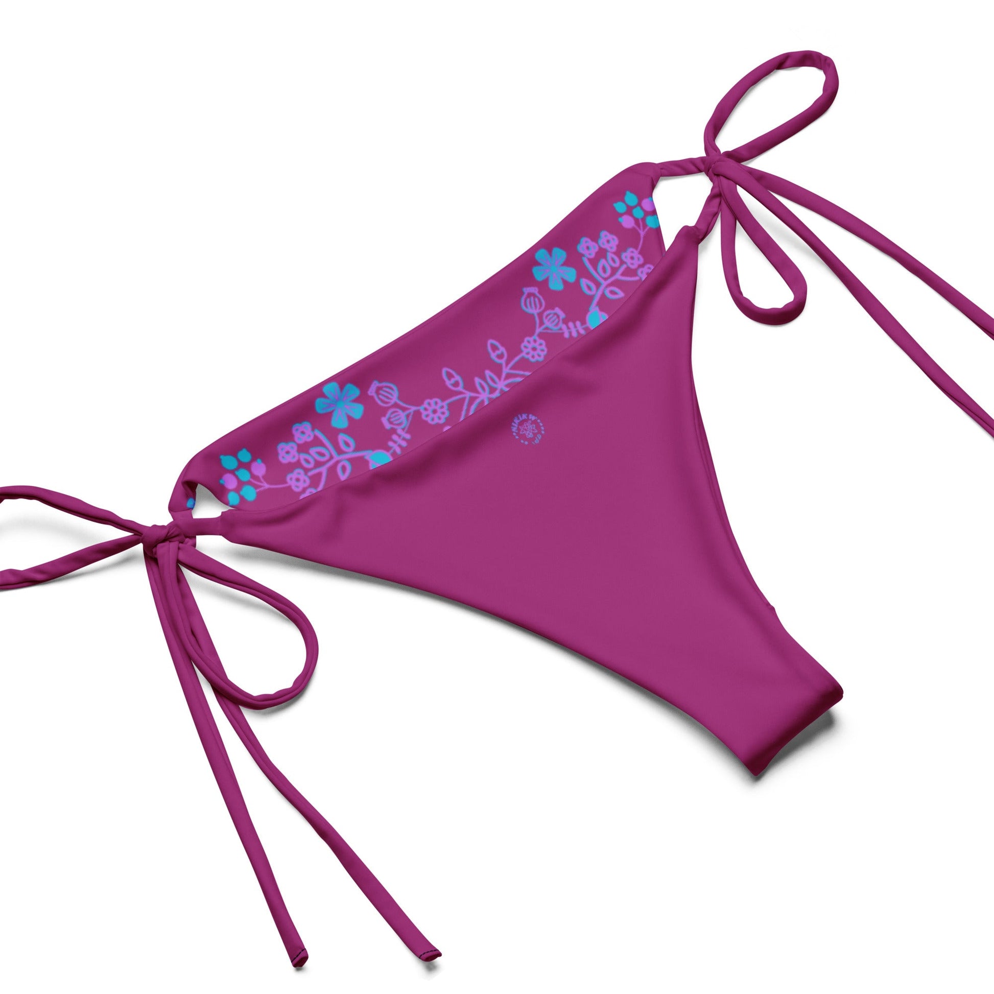 Native Floral print recycled string bikini - Nikikw Designs