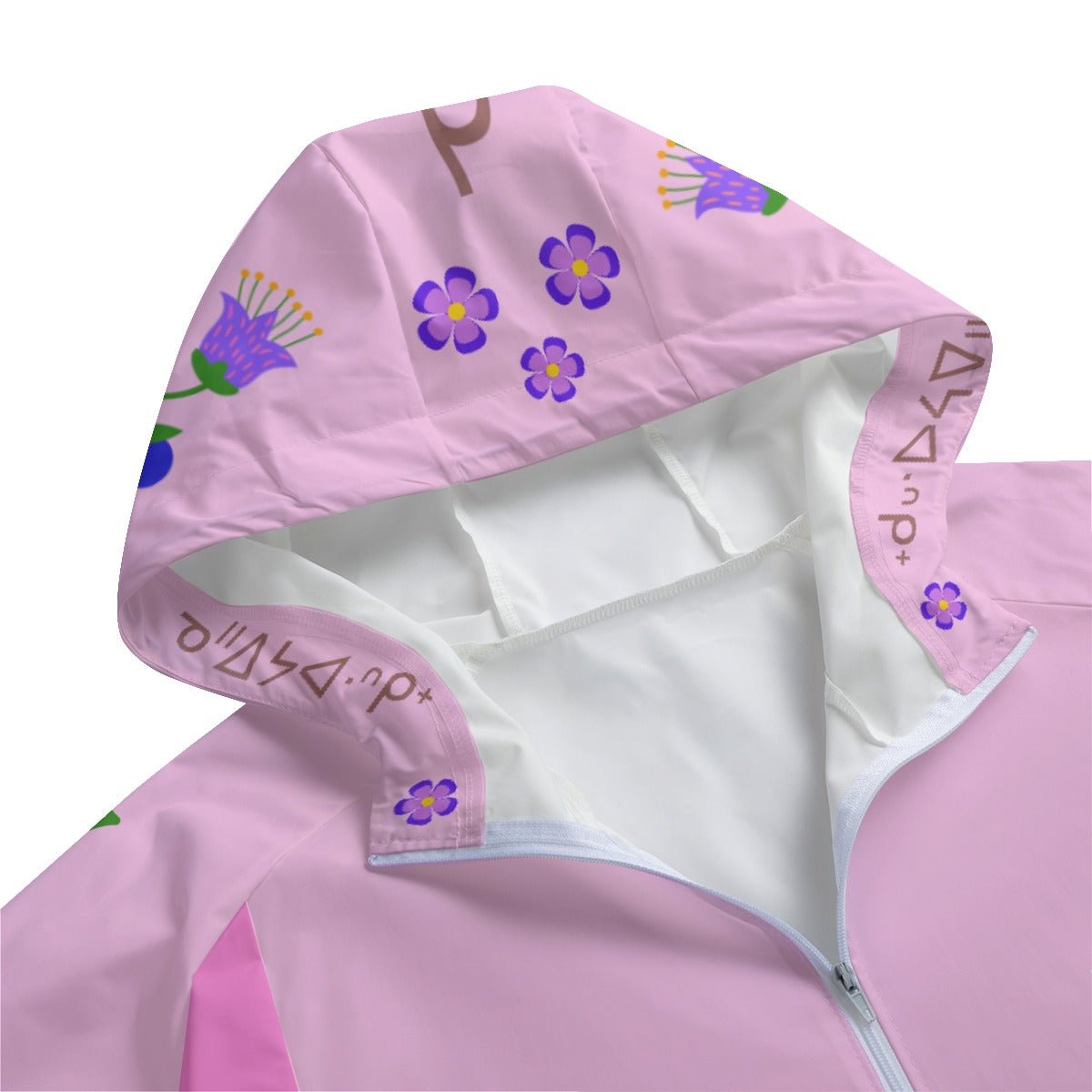 Native Floral Print Windbreaker Long Jacket - Nikikw Designs