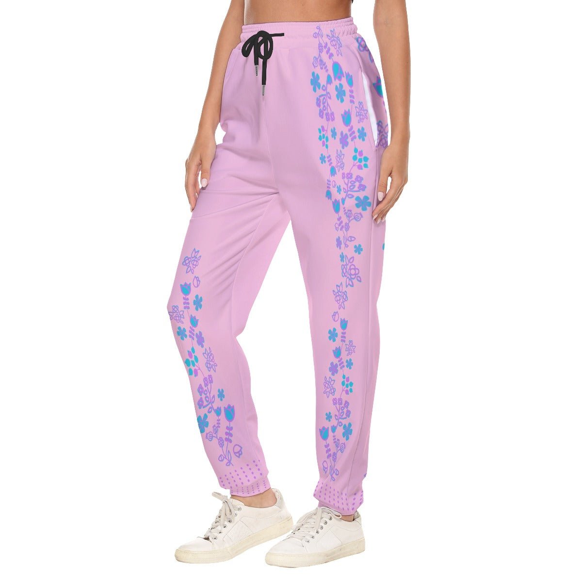 Native Floral Print Women's Casual Pants - Nikikw Designs