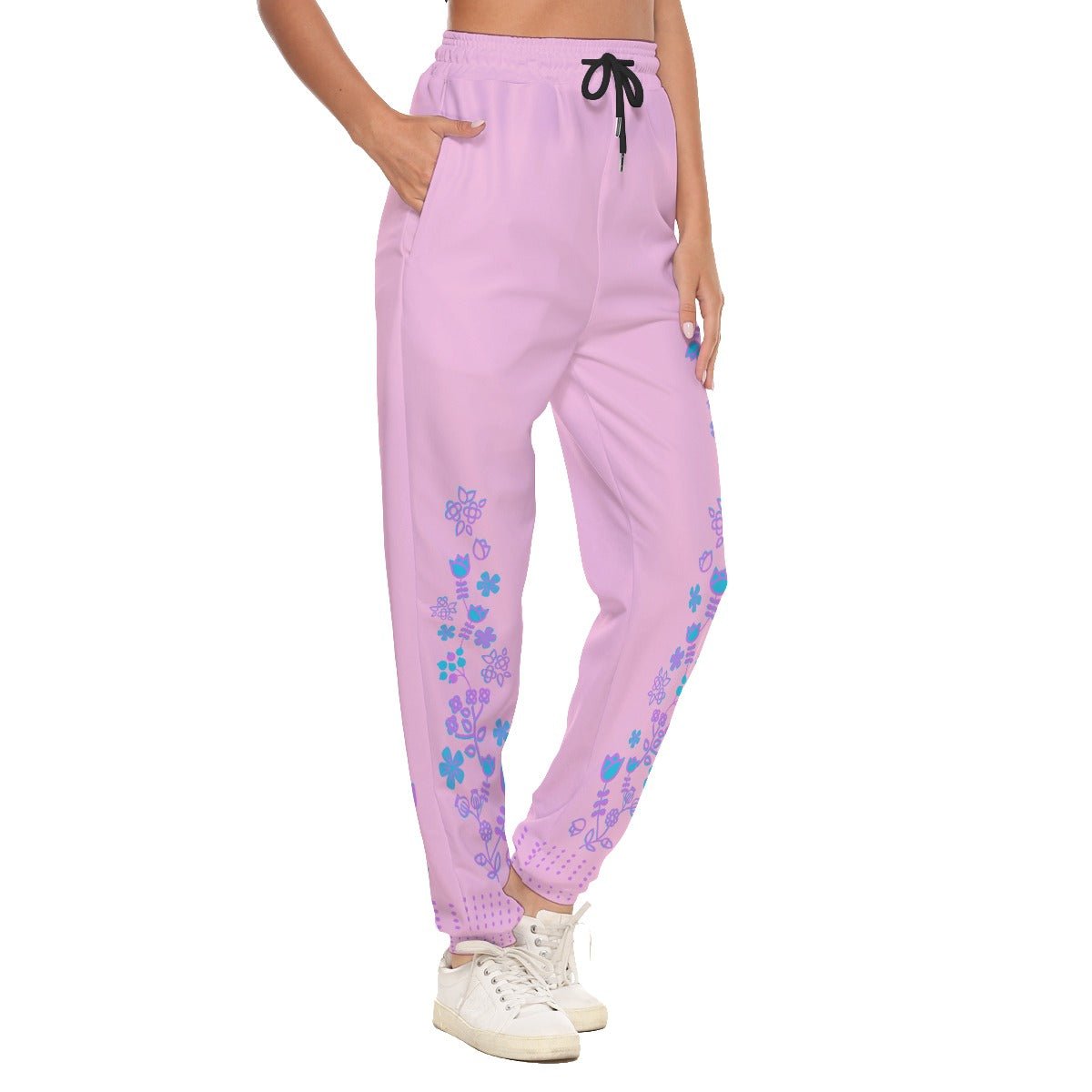 Native Floral Print Women's Casual Pants - Nikikw Designs