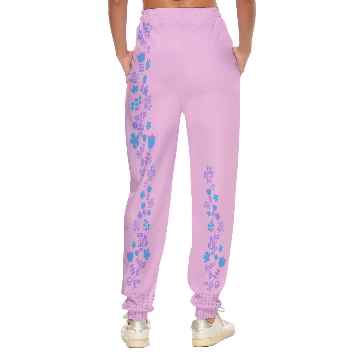 Native Floral Print Women's Casual Pants - Nikikw Designs