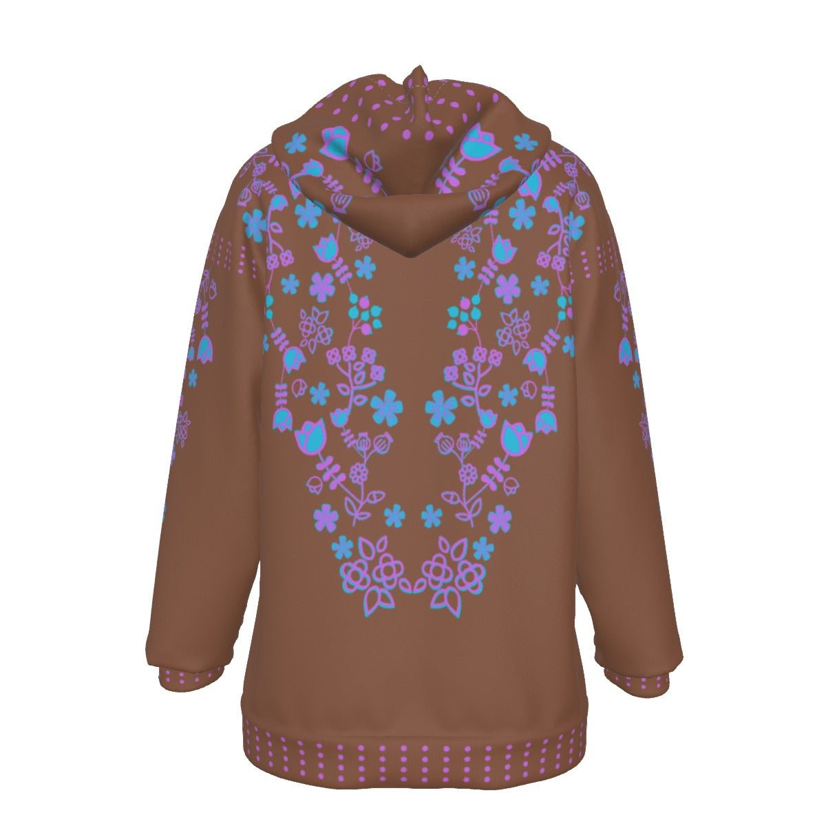 Native Floral Print Women's Pullover Hoodie - Nikikw Designs