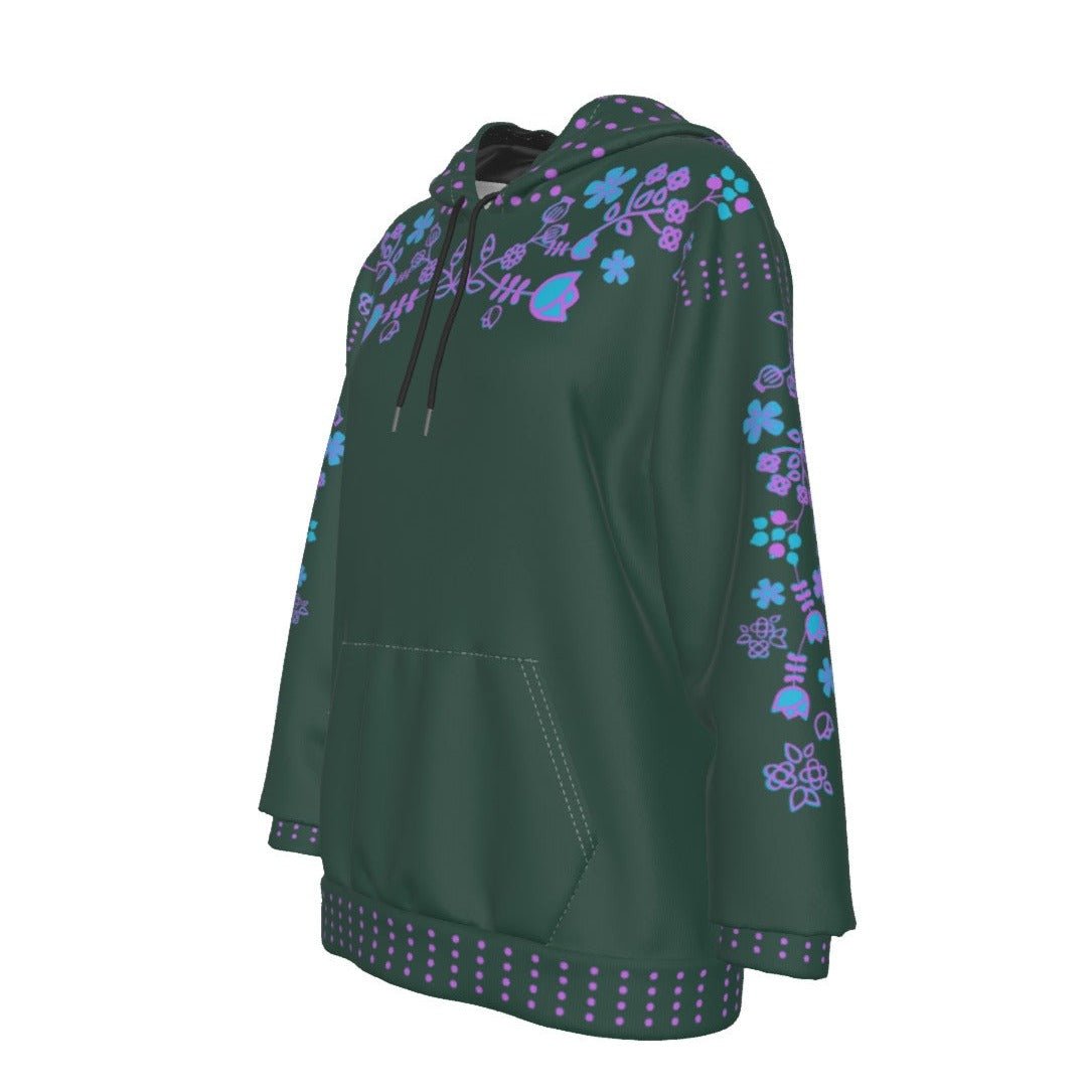 Native Floral Print Women's Pullover Hoodie - Nikikw Designs