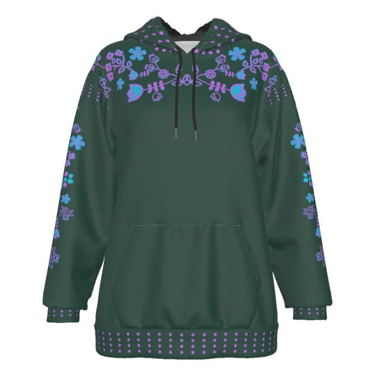 Native Floral Print Women's Pullover Hoodie - Nikikw Designs