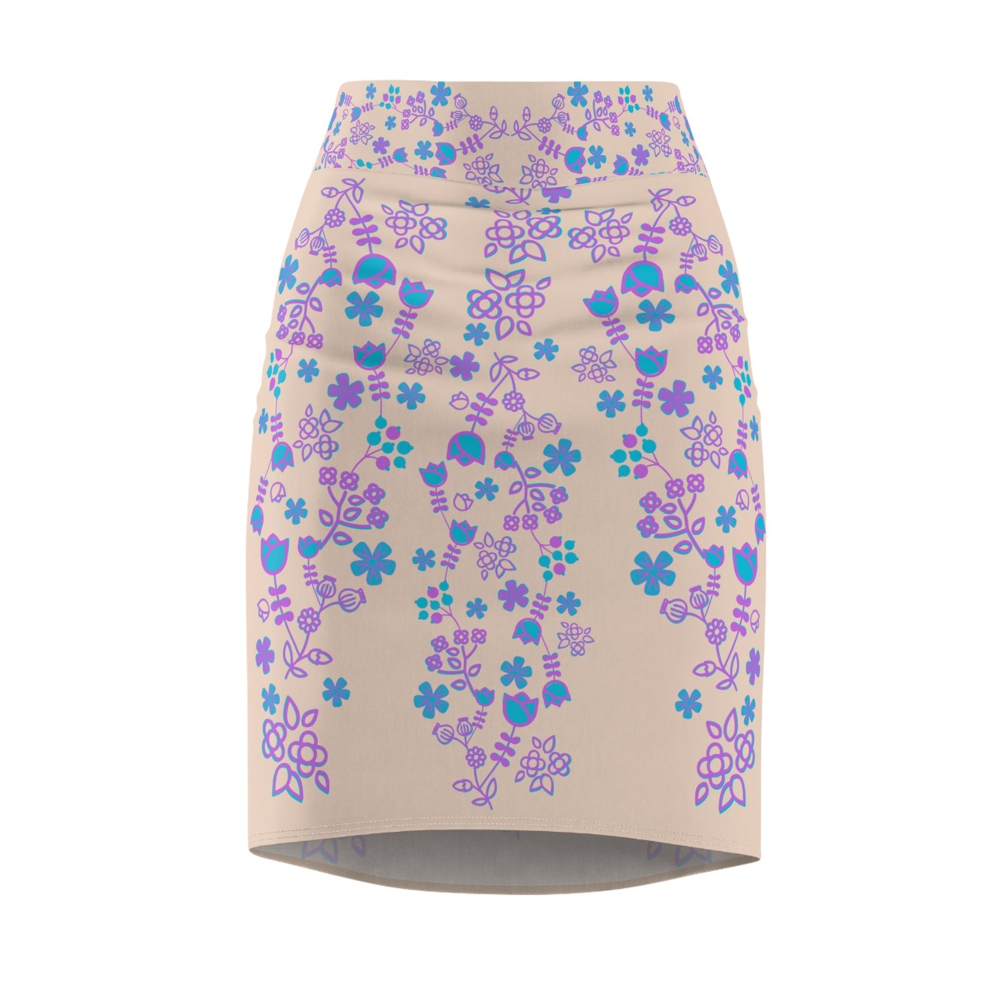 Native Floral Women's Pencil Skirt - Nikikw Designs