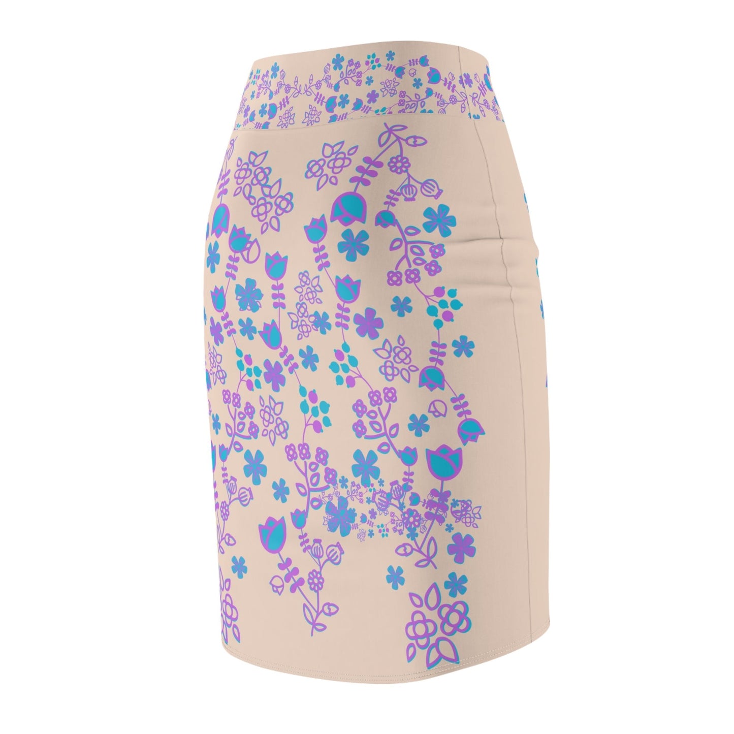 Native Floral Women's Pencil Skirt - Nikikw Designs