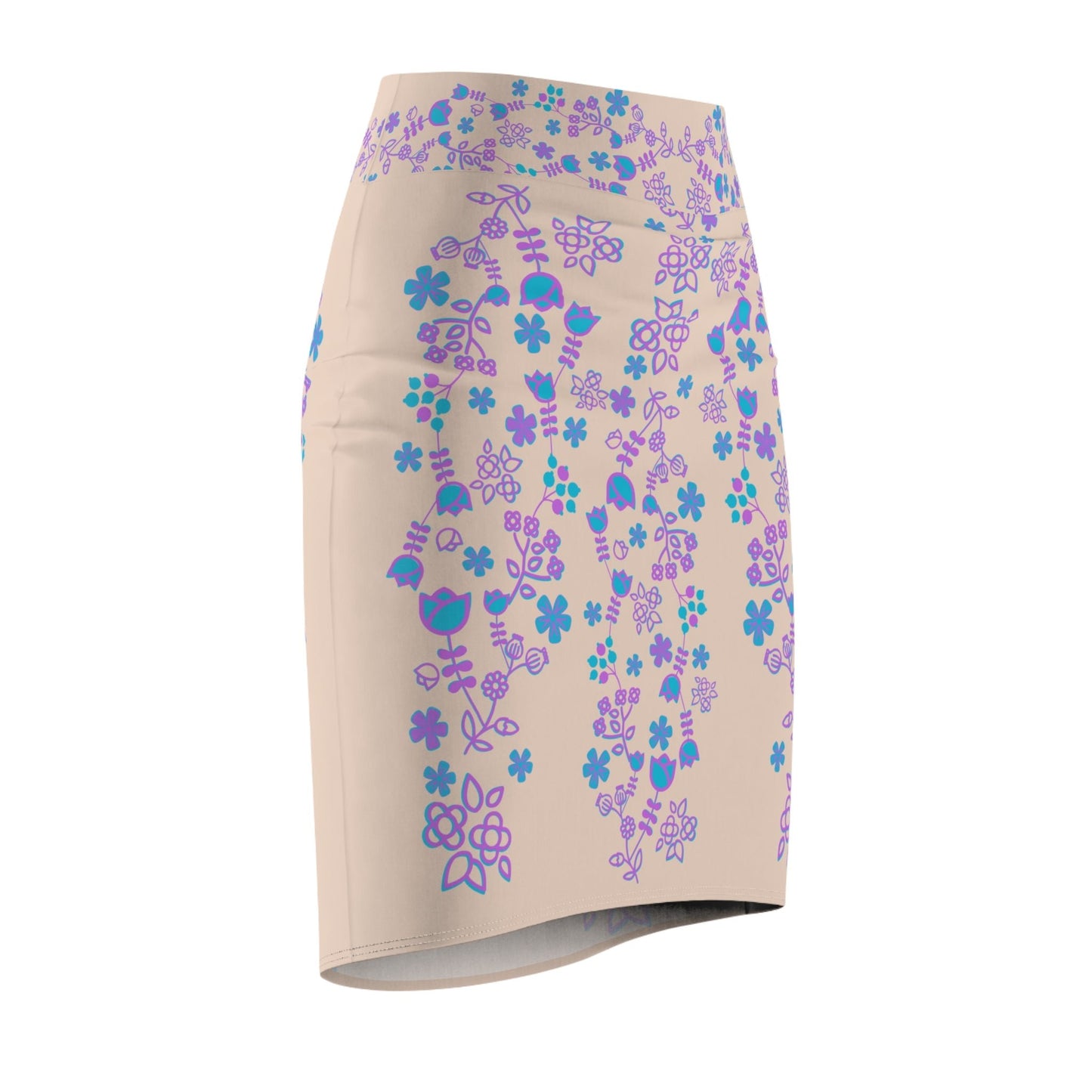 Native Floral Women's Pencil Skirt - Nikikw Designs