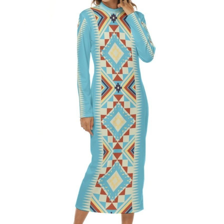 Native Harmony Mockneck Dress - Nikikw Designs