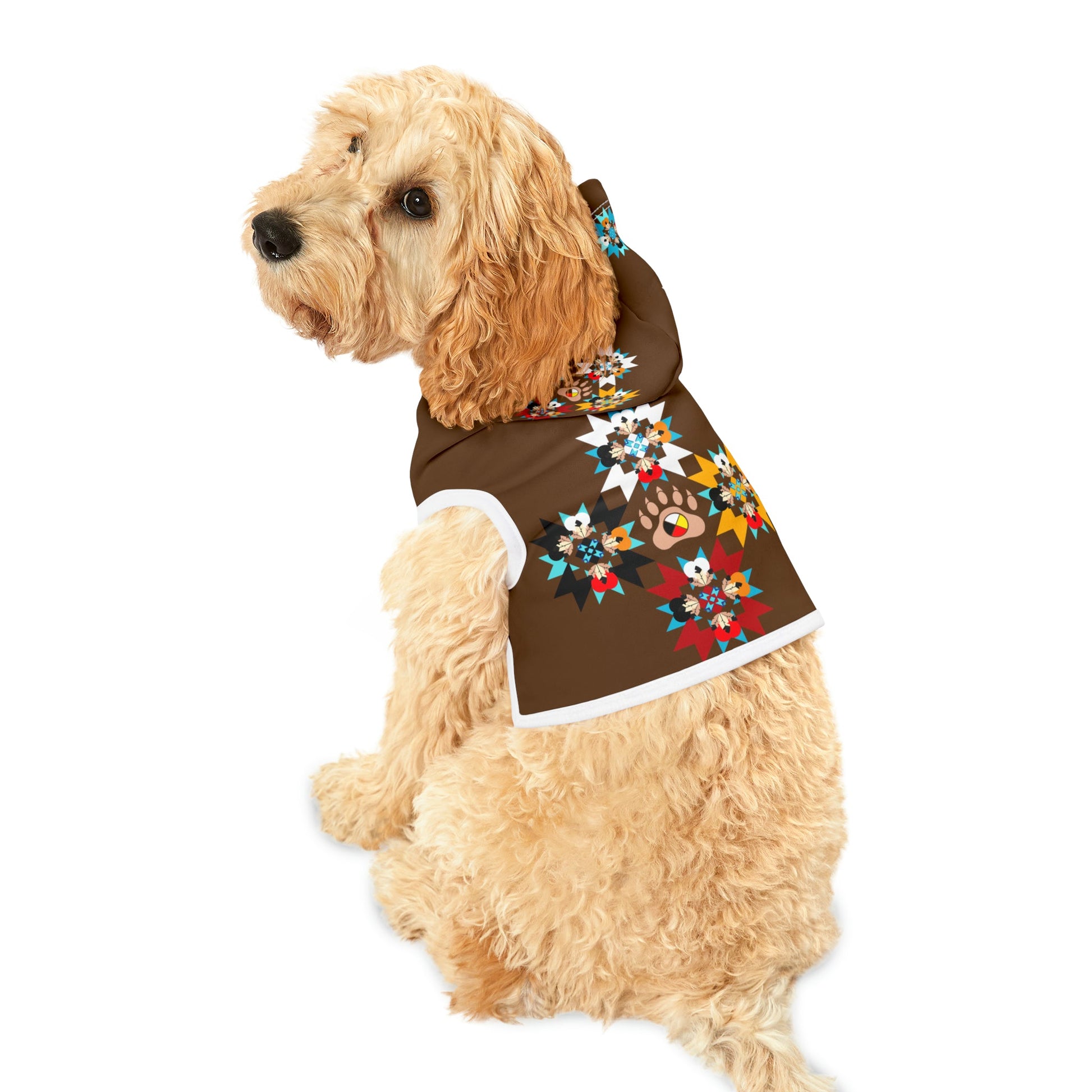 Native Medicine Wheel Dog Hoodie four directions - Nikikw Designs