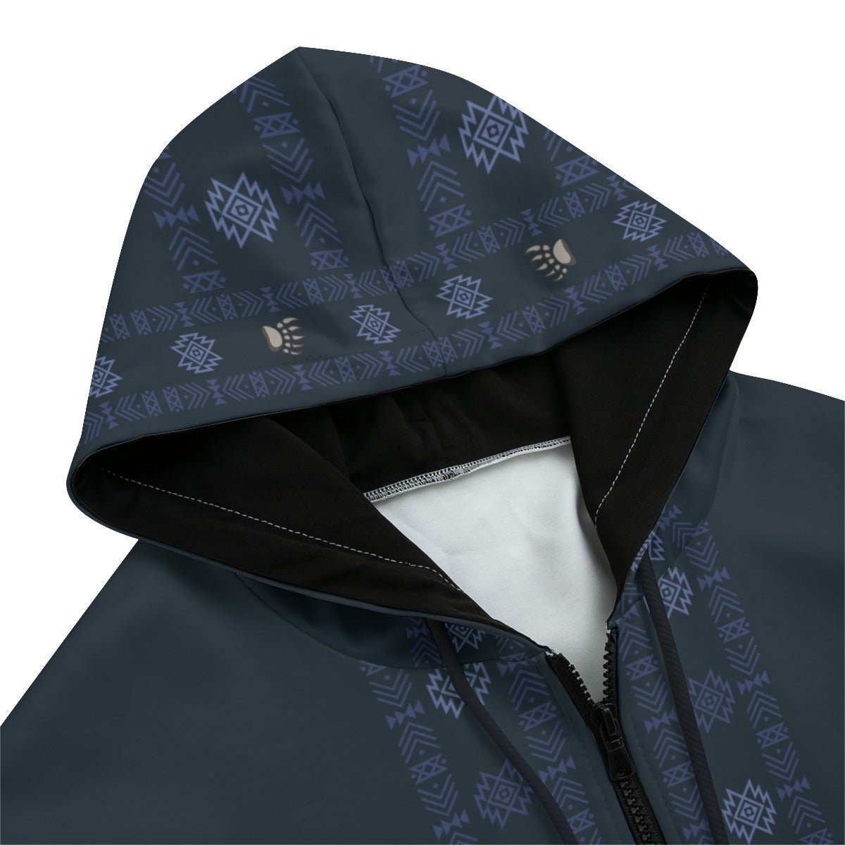 Native Men's Print Zip Up Hoodie With Pocket - Nikikw Designs