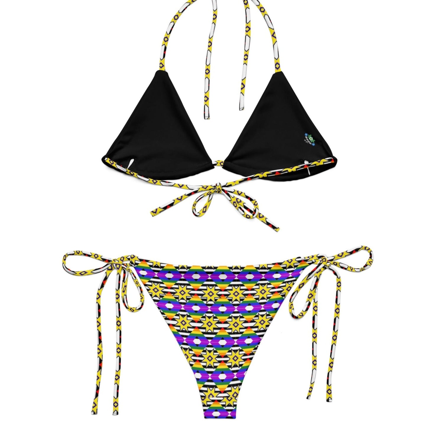 Native Pride print recycled string bikini - Nikikw Designs