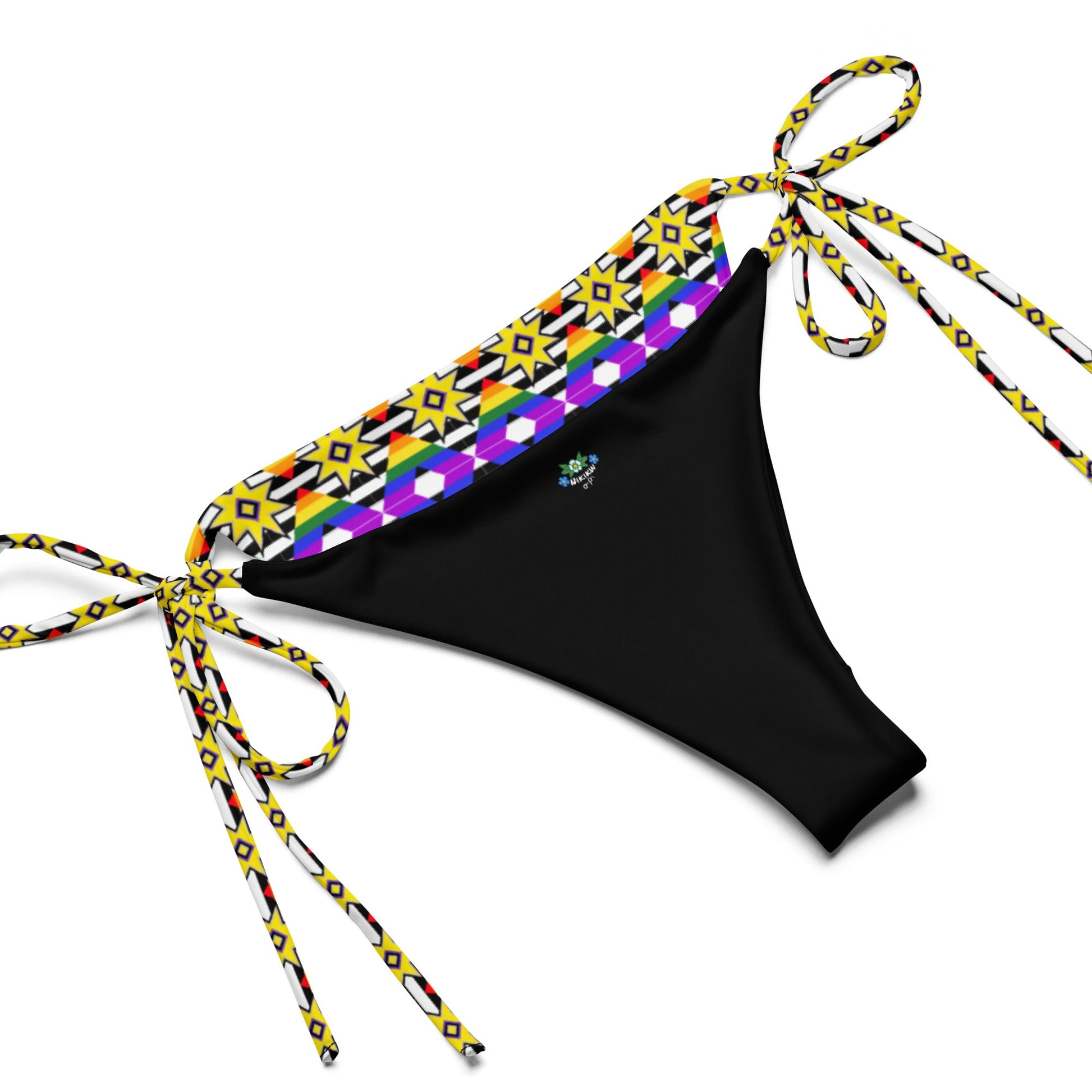 Native Pride print recycled string bikini - Nikikw Designs