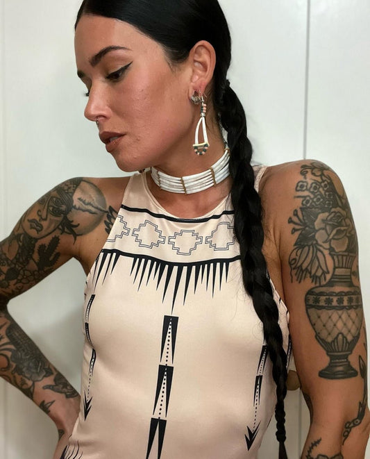 Native Print Bodysuit - Nikikw Designs