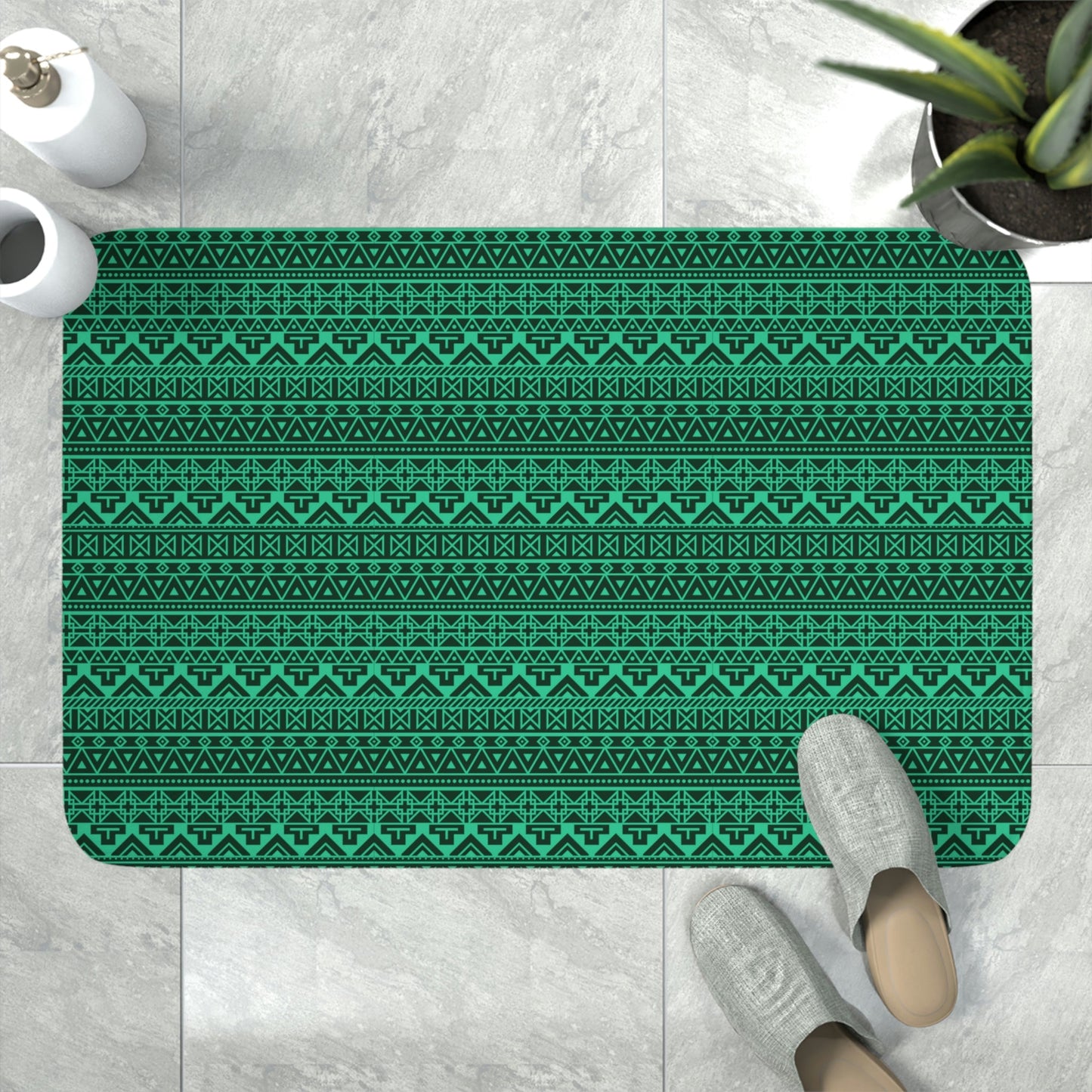 Native Print Foam Bath Mat - Nikikw Designs