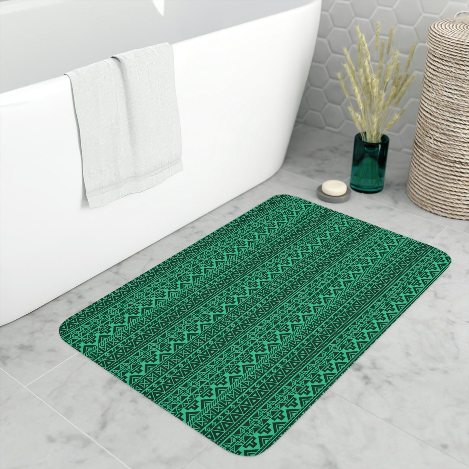 Native Print Foam Bath Mat - Nikikw Designs