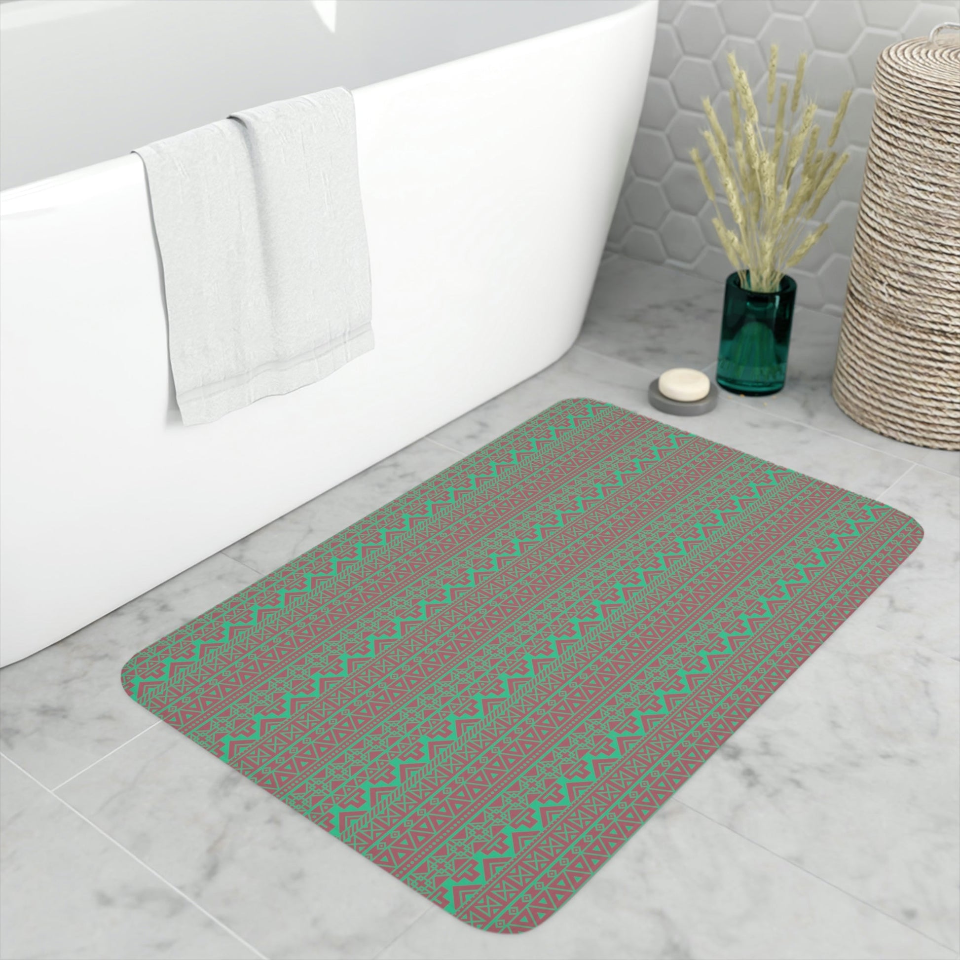 Native Print Foam Bath Mat Desert Dirt - Nikikw Designs