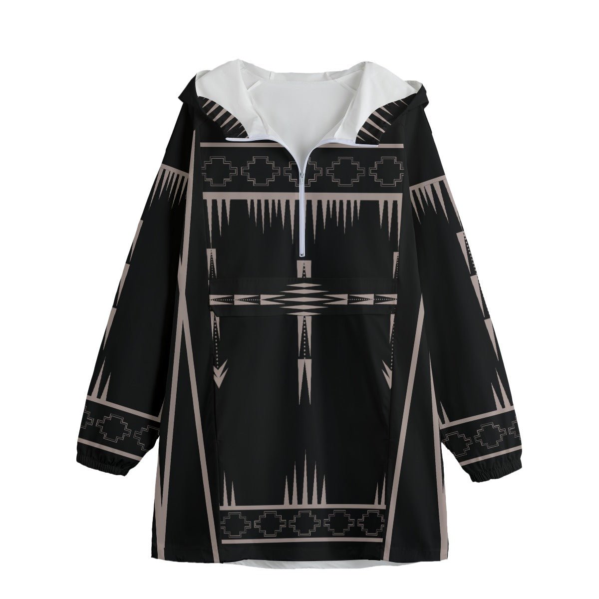 Native Print Long Windbreaker - Nikikw Designs