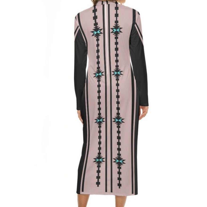 Native Print Mockneck Dress - Nikikw Designs