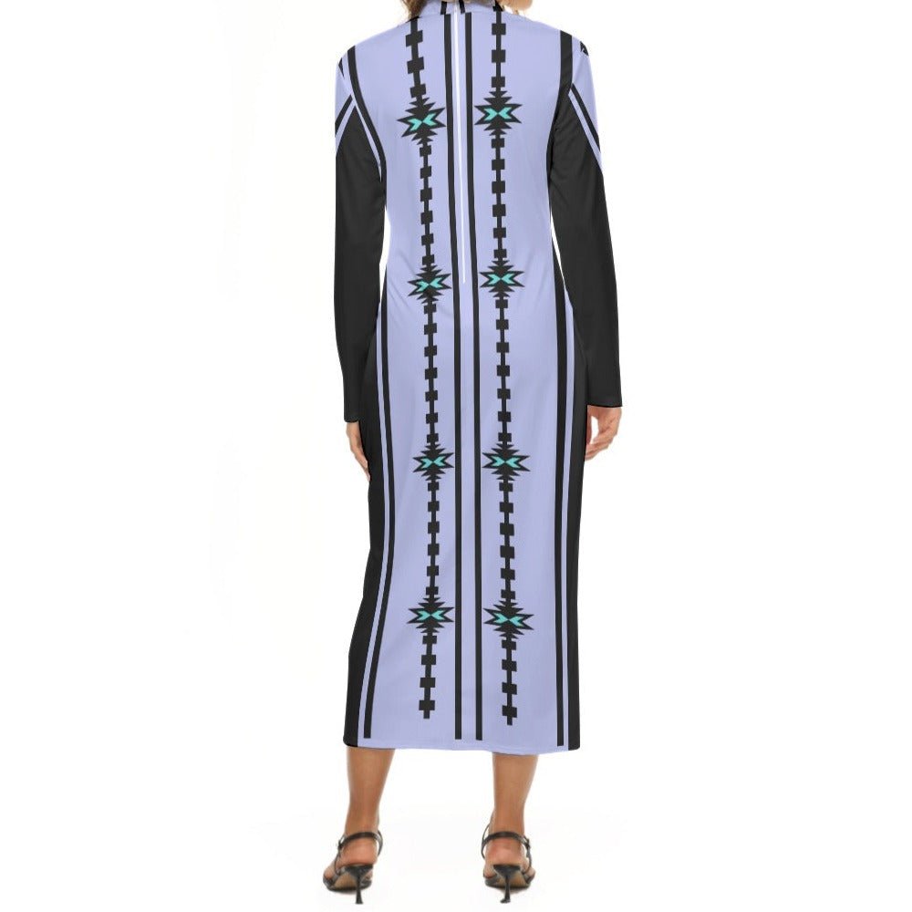 Native Print Mockneck Dress - Nikikw Designs