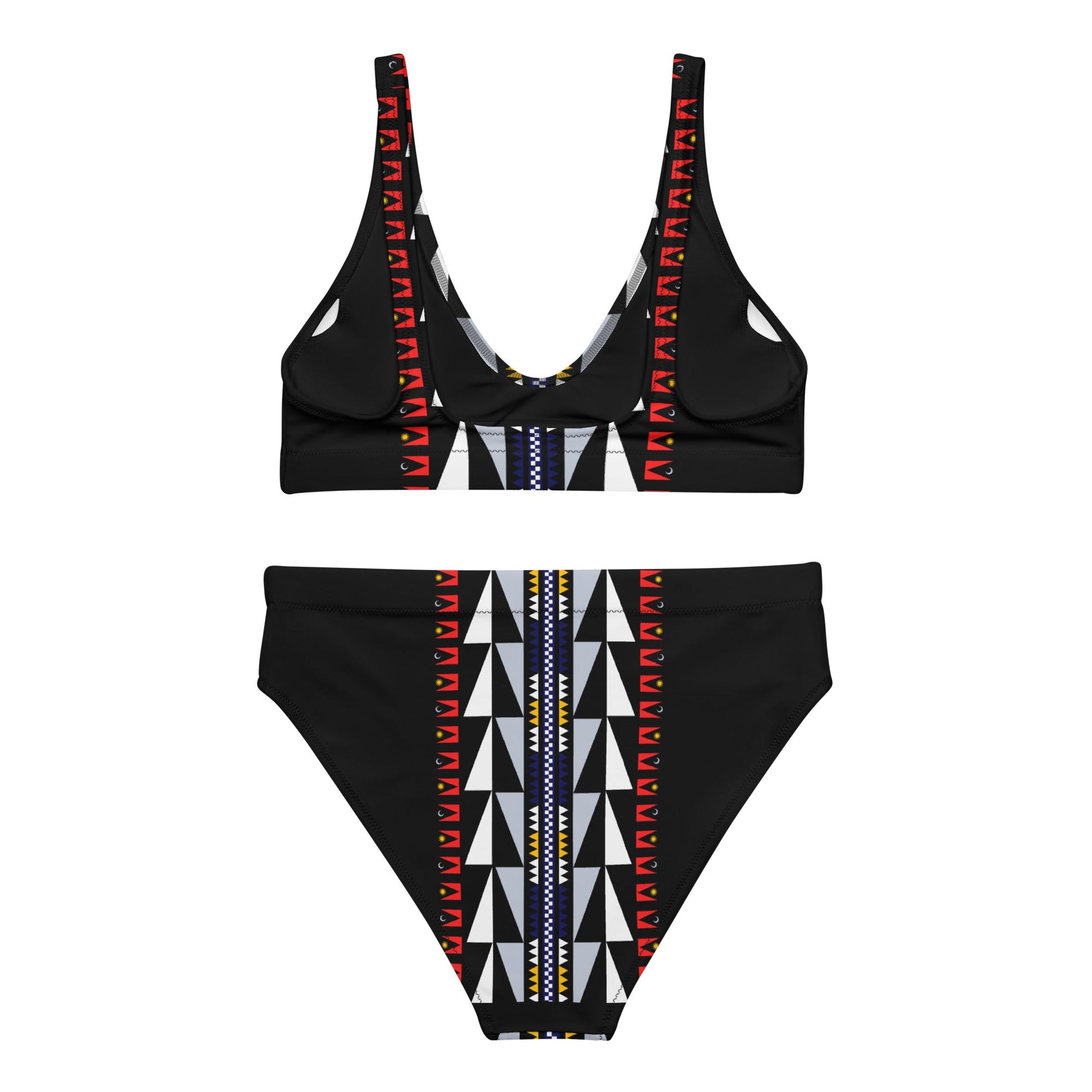 Native Print Recycled high-waisted bikini - Nikikw Designs