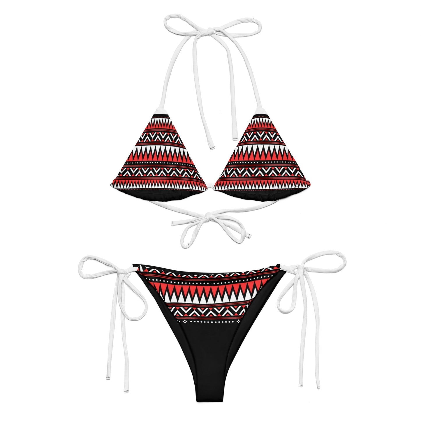 Native print recycled string bikini - Nikikw Designs