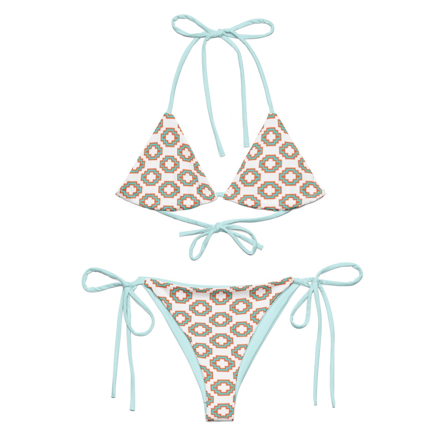 Native print recycled string bikini - Nikikw Designs