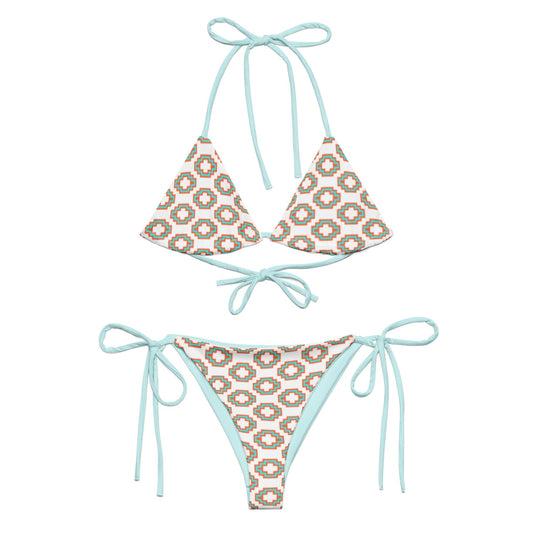 Native print recycled string bikini - Nikikw Designs