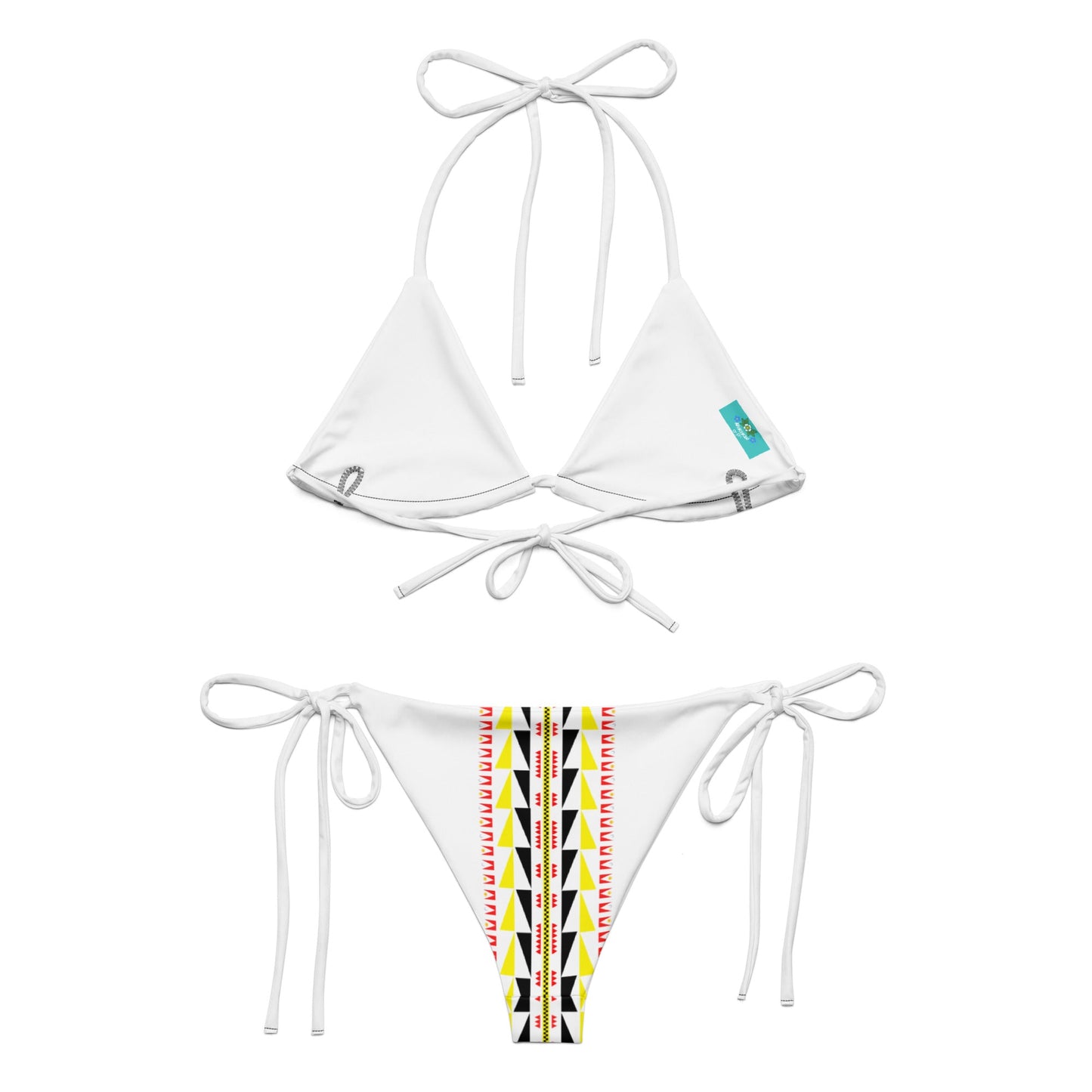 Native print recycled string bikini - Nikikw Designs