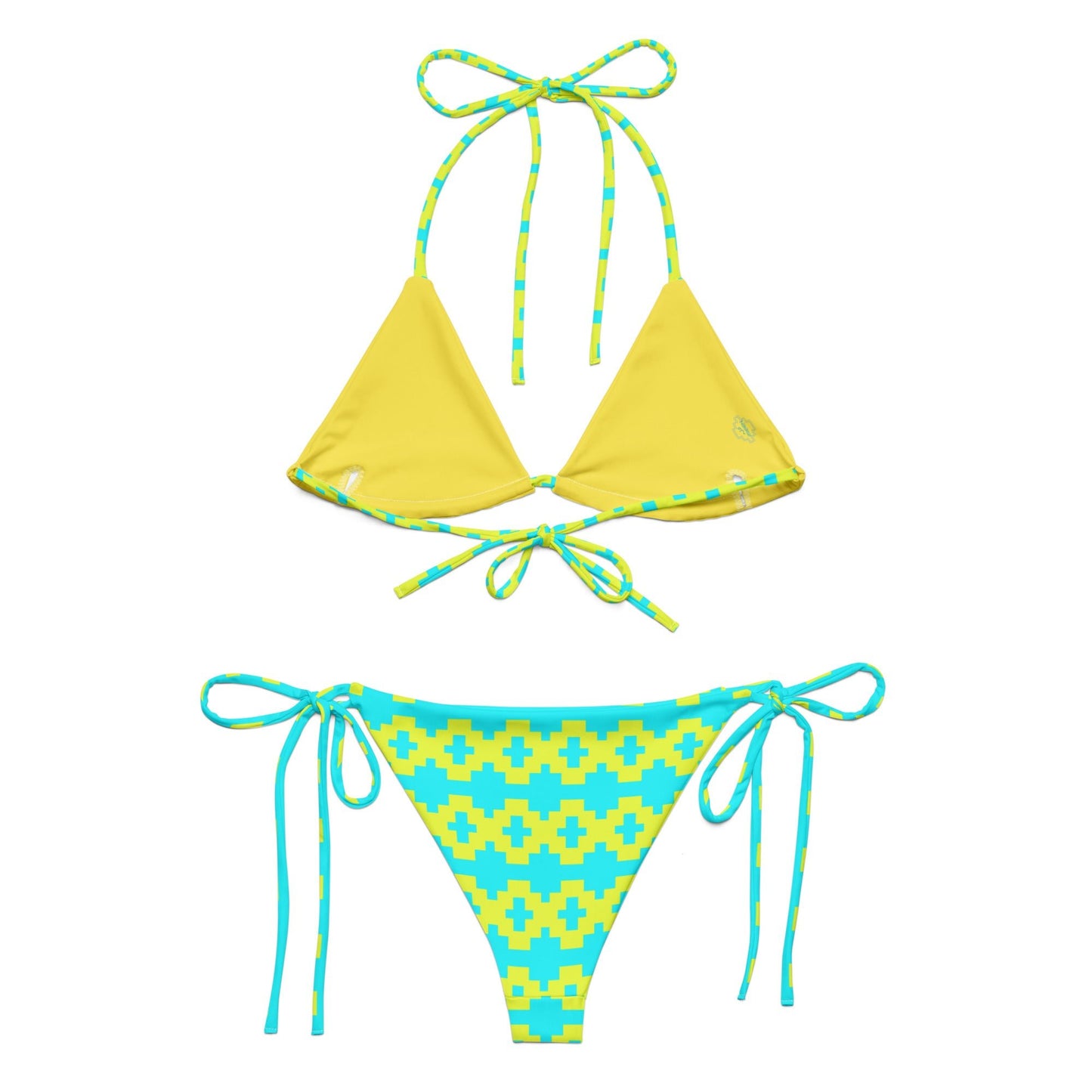 Native print recycled string bikini - Nikikw Designs