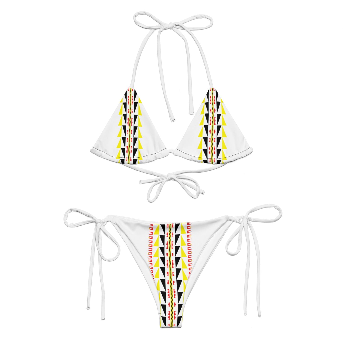 Native print recycled string bikini - Nikikw Designs