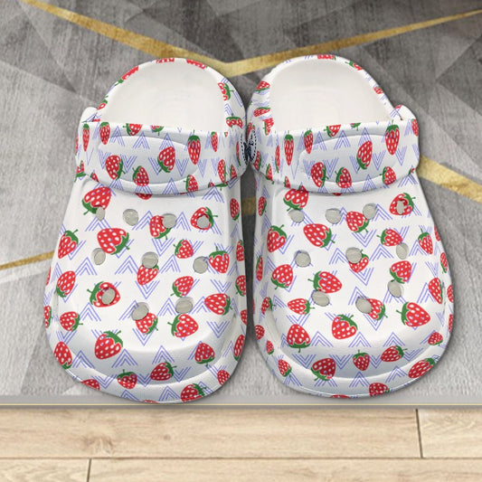 Native Print Strawberries Kid's Crocs - Nikikw Designs
