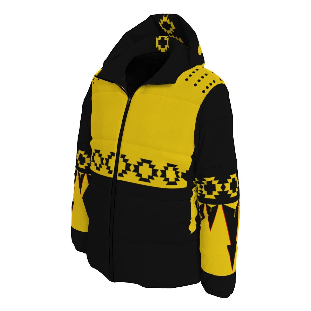 Native Print Unisex Down Jacket - Nikikw Designs