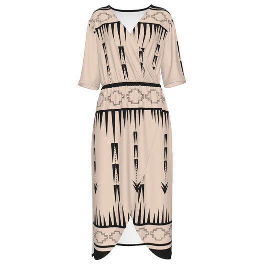 Native Print V-neck Dress - Nikikw Designs