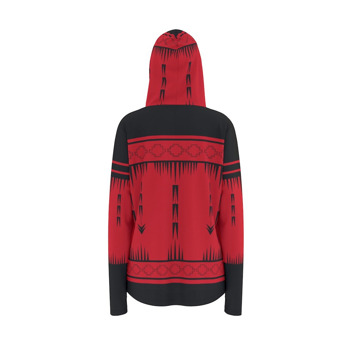 Native Print Women's Athletic Hooded Pullover - Nikikw Designs