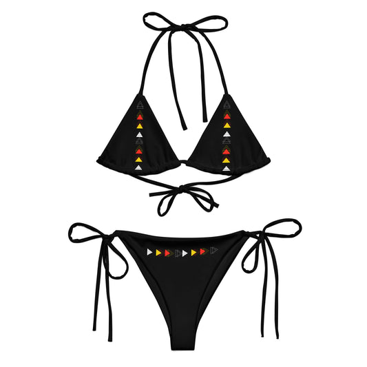 Native recycled string Black bikini - Nikikw Designs