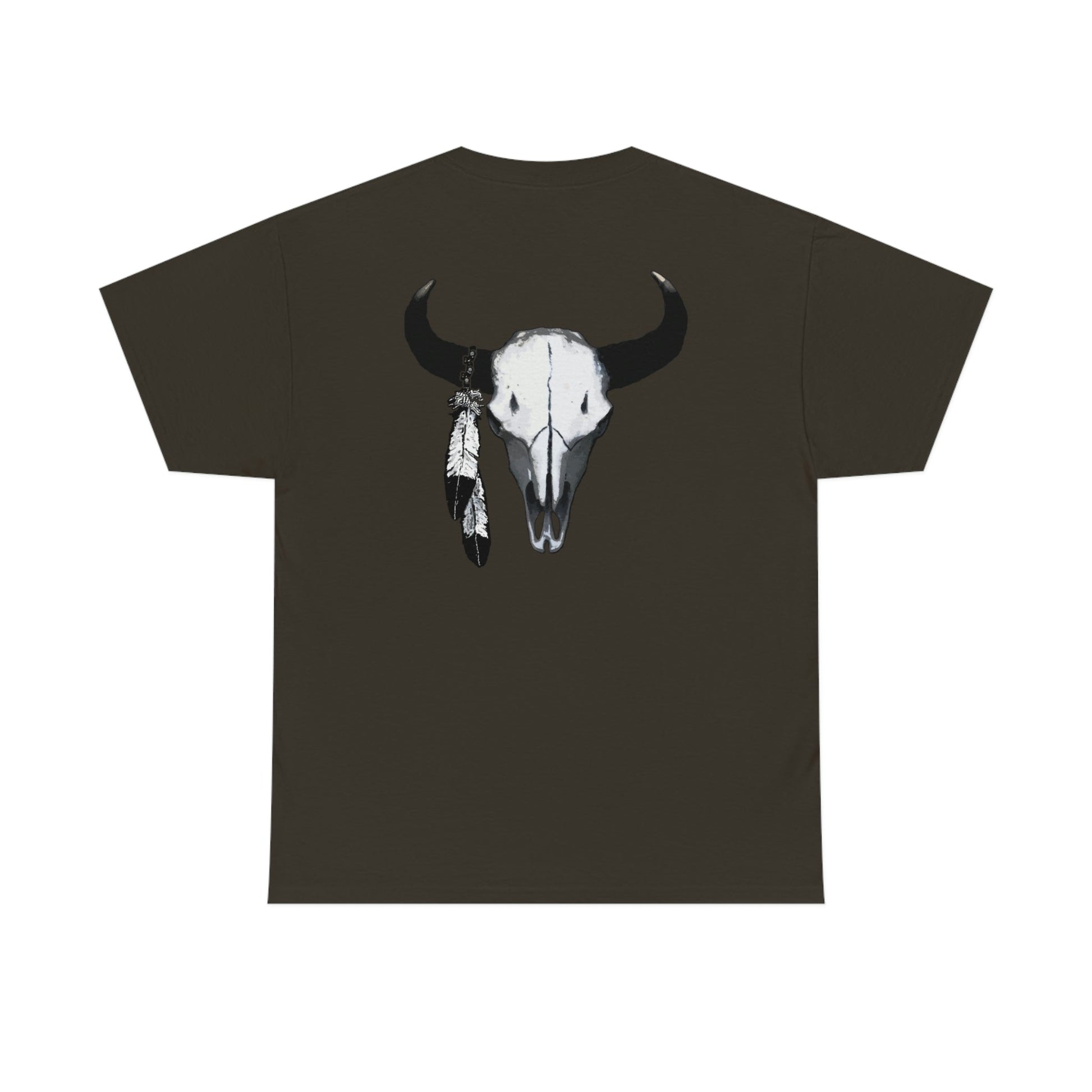 Native Skull Heavy Cotton Tee - Nikikw Designs