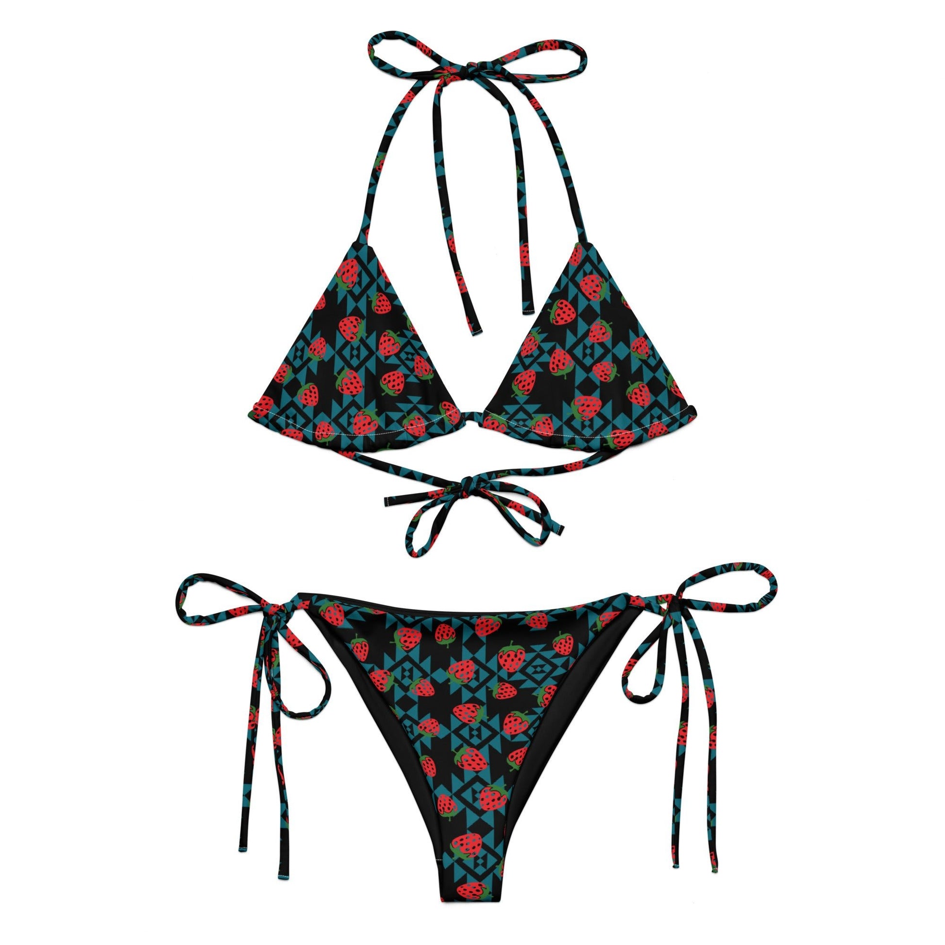 Native Strawberry Recycled Bikini - Nikikw Designs