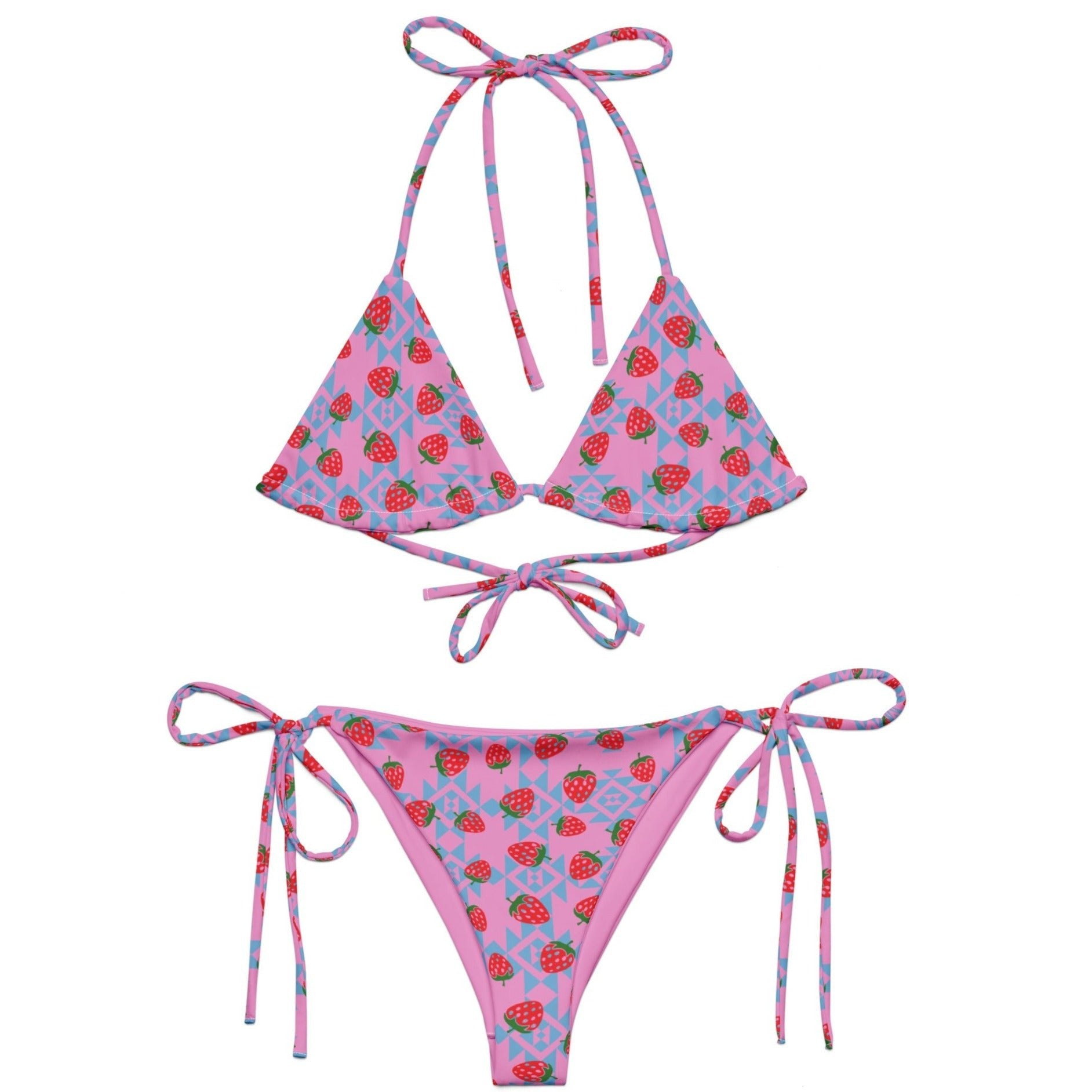 Native Strawberry Recycled Bikini - Nikikw Designs