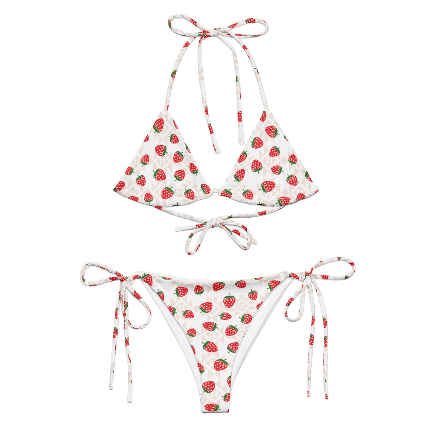 Native Strawberry recycled string bikini - Nikikw Designs