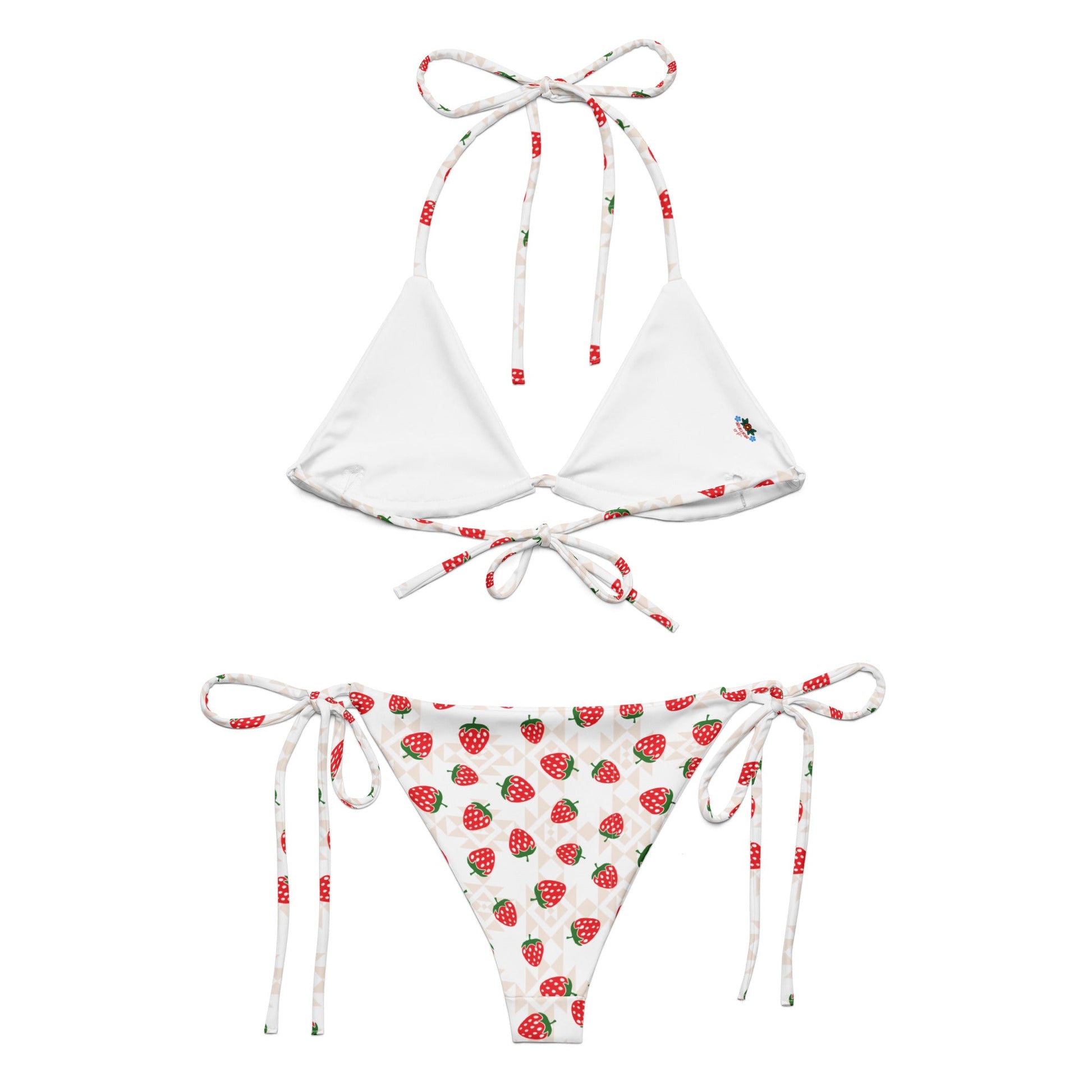 Native Strawberry recycled string bikini - Nikikw Designs