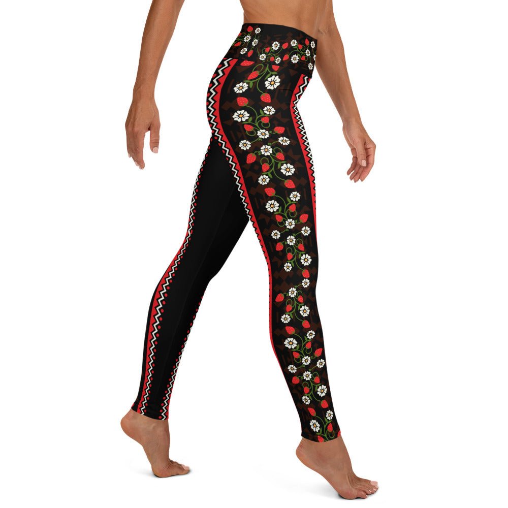 Native Strawberry Yoga Leggings - Nikikw Designs