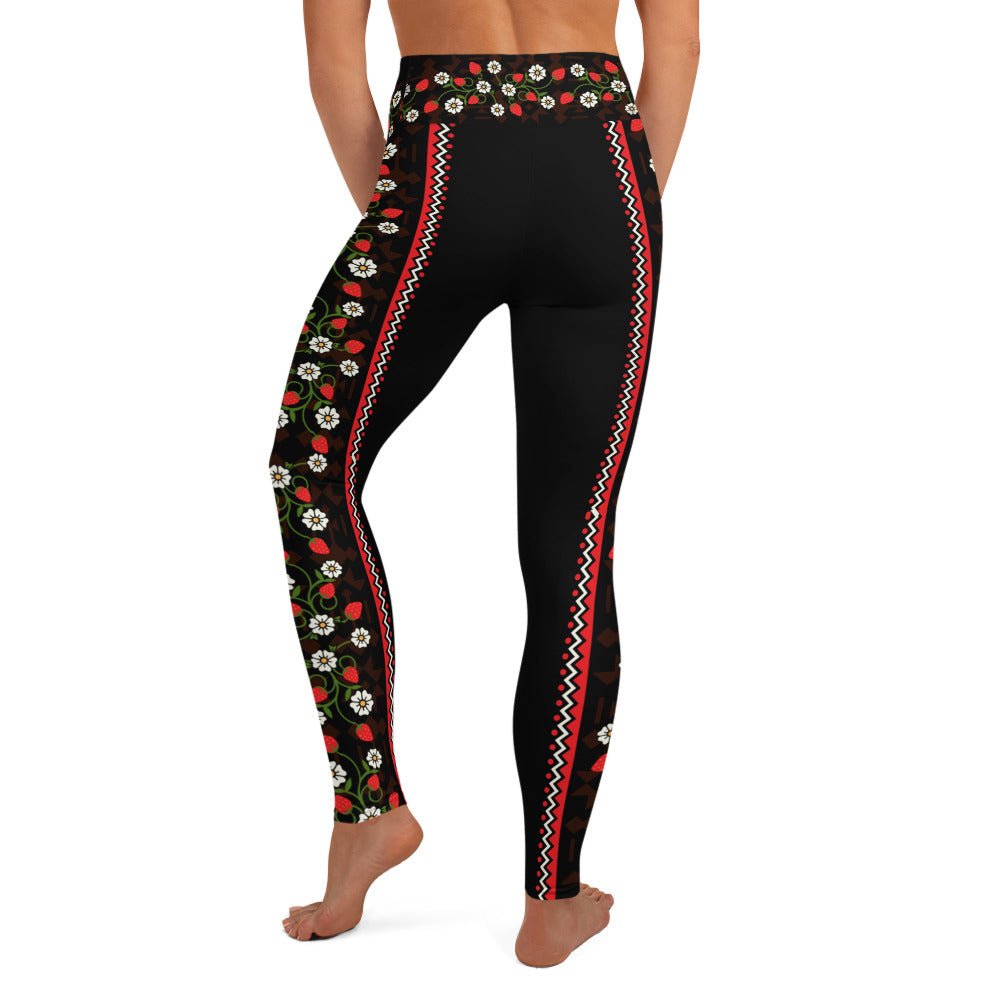 Native Strawberry Yoga Leggings - Nikikw Designs