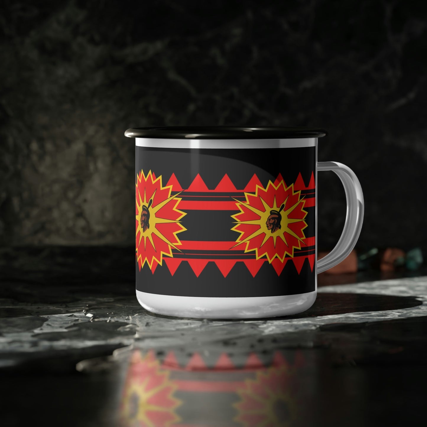 Native Warrior Enamel Camp Cup - Nikikw Designs