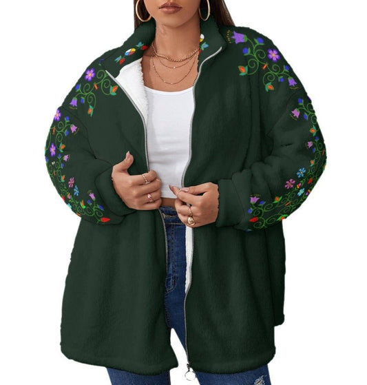 Native Women's Fleece Coat Plus Size - Nikikw Designs