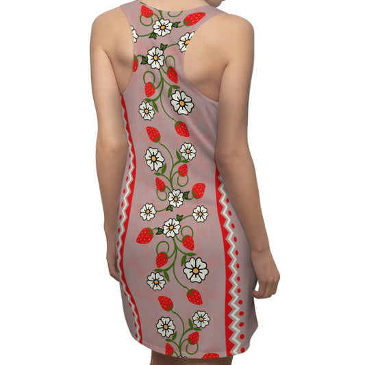 Native Women's Floral Berry Racerback Dress Mauve - Nikikw Designs